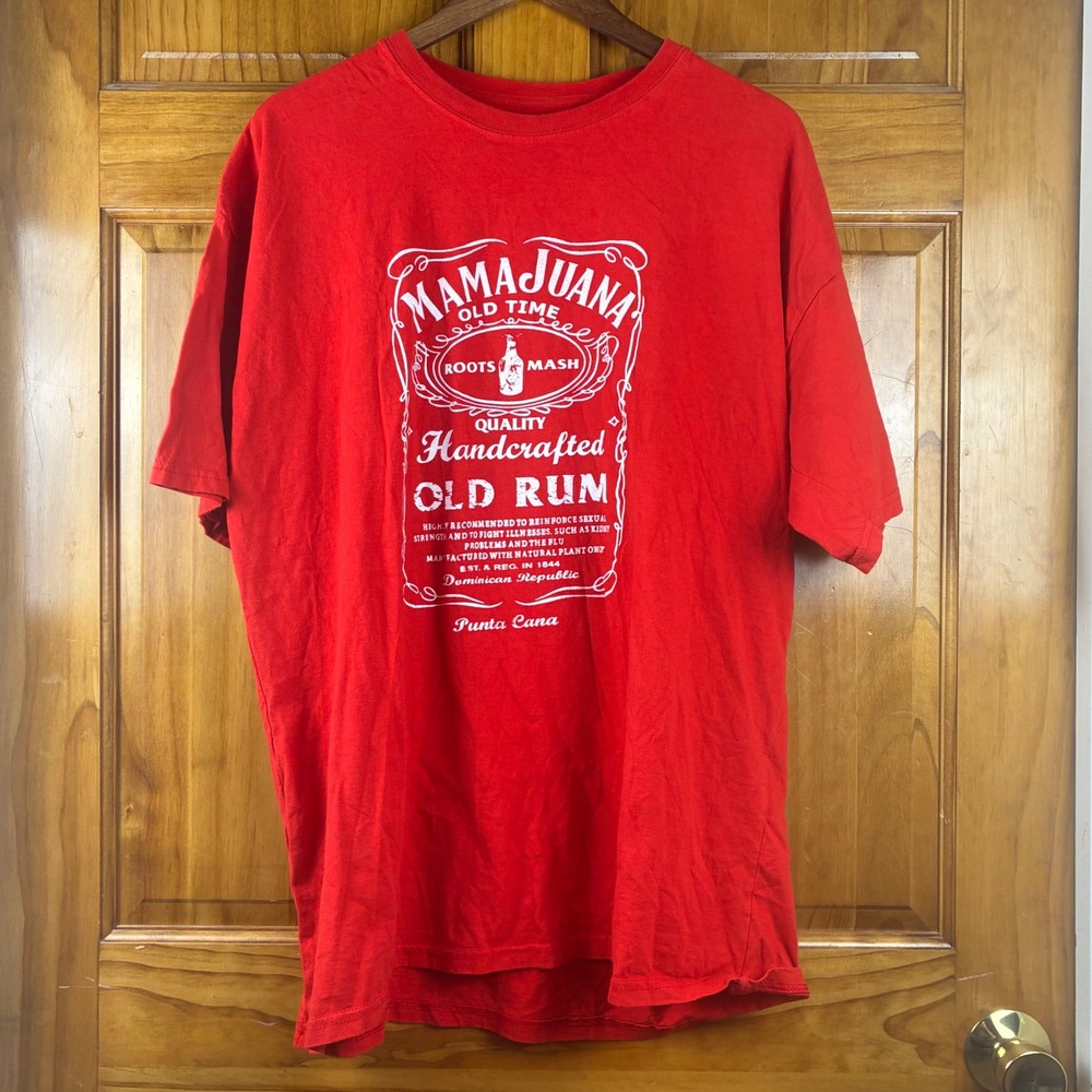 Mamajuana Old Rum Punta Cana Graphic T-Shirt Red Mens XXL Caribbean Sun